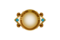 Game user interface gold blank round badge with diamond elem Product Image 1
