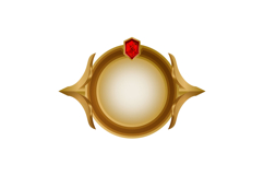 Game user interface gold blank round badge with diamond elem Product Image 1