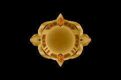 Game user interface gold blank round badge with diamond elem Product Image 2