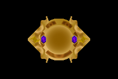 Game user interface gold blank round badge with diamond elem Product Image 2