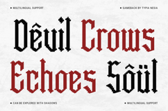 Gameback - Pixelate Blackletter Condensed / Tall Game Font Product Image 6