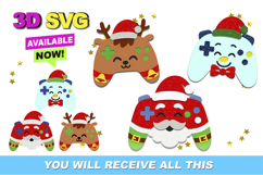 Gamer Christmas 3D SVG Product Image 1