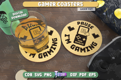 Gamer Coasters Laser Cut Bundle, Funny Gaming Quotes SVG Product Image 3