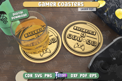 Gamer Coasters Laser Cut Bundle, Funny Gaming Quotes SVG Product Image 12