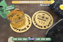 Gamer Coasters Laser Cut Bundle, Funny Gaming Quotes SVG Product Image 4