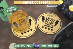 Gamer Coasters Laser Cut Bundle, Funny Gaming Quotes SVG Product Image 7