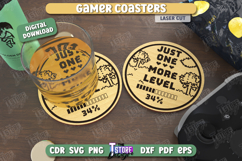 Gamer Coasters Laser Cut Bundle, Funny Gaming Quotes SVG Product Image 9