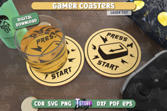 Gamer Coasters Laser Cut Bundle, Funny Gaming Quotes SVG Product Image 10