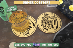 Gamer Coasters Laser Cut Bundle, Funny Gaming Quotes SVG Product Image 11