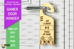 Gamer Door Hanger Laser Cut. Door Knob Hanger SVG Product Image 1
