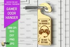 Gamer Door Hanger Laser Cut. Door Knob Hanger SVG Product Image 1