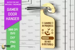 Gamer Door Hanger Laser Cut. Door Knob Hanger SVG Product Image 1