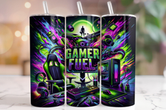 Gamer Fuel Tumbler Wrap, Game Controller Tumbler, Gaming PNG Product Image 1