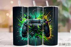 Game Controller Tumbler, Gamer Tumbler Wrap, Gaming Tumbler Product Image 1