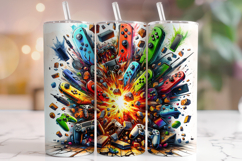 Game Controller Tumbler, Gamer Tumbler Wrap, Gaming Tumbler Product Image 1