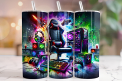 Gamer Tumbler Wrap, Game Controller Tumbler, Gaming Tumbler Product Image 1