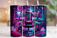 Gamer Girl Tumbler Wrap, Game Controller Tumbler, Gaming PNG Product Image 1