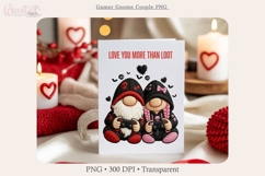 Goth Gamer Gnome Couple PNG, Valentine Love Gaming Design Product Image 1