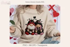 Goth Gamer Gnome Couple PNG, Valentine Love Gaming Design Product Image 6