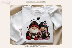 Goth Gamer Gnome Couple PNG, Valentine Love Gaming Design Product Image 5