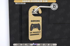 Gamer Door Knob Hanger Laser Cut|Gaming Signs|Laser Engraved Product Image 1