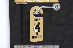 Gaming Doorknob Sign Laser Cut Bunlde, Wooden Door Hangers Product Image 6