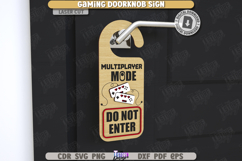 Gaming Doorknob Sign Laser Cut Bunlde, Wooden Door Hangers Product Image 8