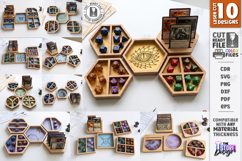 Tabletop Gaming Dice Trays Laser Cut Bundle | Board Game SVG Product Image 1