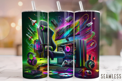 Gamer Tumbler Wrap, Game Controller Tumbler, Gaming Tumbler Product Image 1