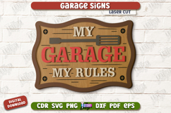 Garage Signs Laser Cut Bundle, Wooden Workshop Name Sign SVG Product Image 3