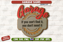 Garage Signs Laser Cut Bundle, Wooden Workshop Name Sign SVG Product Image 4