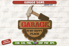 Garage Signs Laser Cut Bundle, Wooden Workshop Name Sign SVG Product Image 5