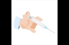 injection with needle tip flat design illustration Product Image 1
