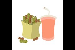 boiled beans and guava juice with vector illustration design Product Image 1