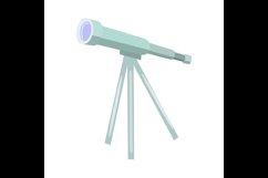 Vector color flat astronomical optical icon with telescope Product Image 1