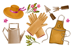 Agriculture Spring Garden Clipart Set A warm and cozy garden Product Image 1