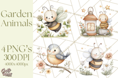 Garden Animals Clipart PNG for Spring Crafts Product Image 1