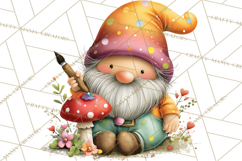 Mischievous Gnome Clipart, Whimsical Garden Clip Art PNG Product Image 4