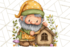 Mischievous Gnome Clipart, Whimsical Garden Clip Art PNG Product Image 4