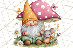 Mischievous Gnome Clipart, Whimsical Garden Clip Art PNG Product Image 4