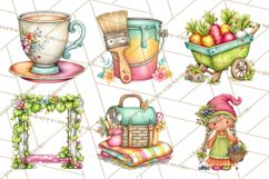 Mischievous Gnome Clipart, Whimsical Garden Clip Art PNG Product Image 2