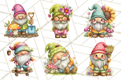 Mischievous Gnome Clipart, Whimsical Garden Clip Art PNG Product Image 4