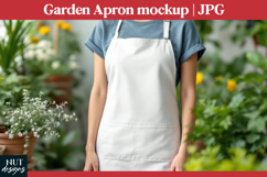 Garden Apron Mockup JPG Woman white apron Product Image 1