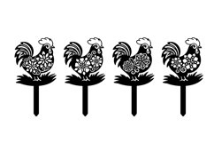 Garden Chickens Lawn Decorations SVG Paper Cut Product Image 2