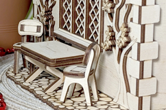 Garden Cottage with Greenhouse Laser Cut File, SVG Miniature Product Image 2