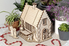 Garden Cottage with Greenhouse Laser Cut File, SVG Miniature Product Image 7