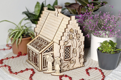Garden Cottage with Greenhouse Laser Cut File, SVG Miniature Product Image 6