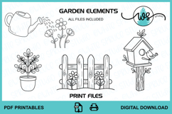 Digital Stamp, Spring Element Designs Line Art PNG Product Image 4