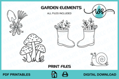 Digital Stamp, Spring Element Designs Line Art PNG Product Image 5