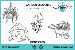 Digital Stamp, Spring Element Designs Line Art PNG Product Image 6